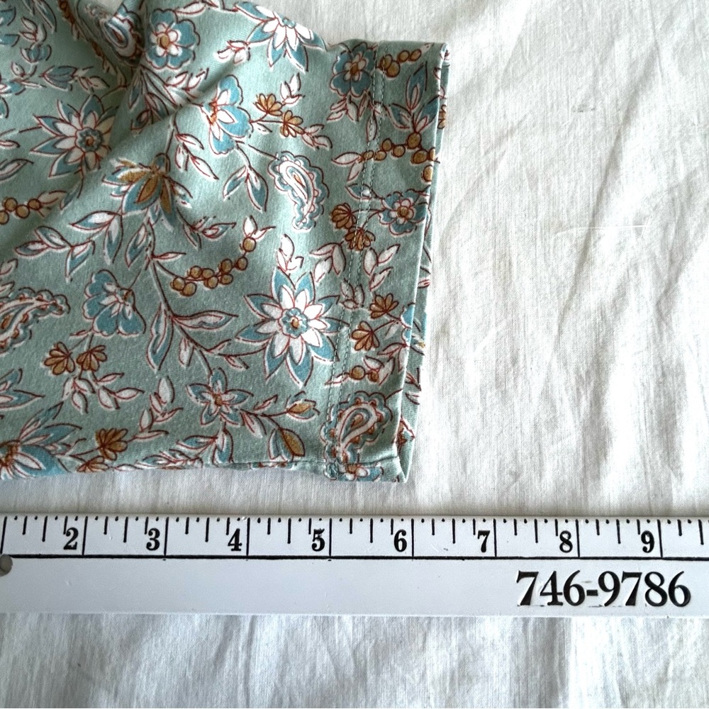 J Jill Luxe Supima Floral Print BoHo Elbow Sleeve Tee T-shirt Top - Picture 14 of 15